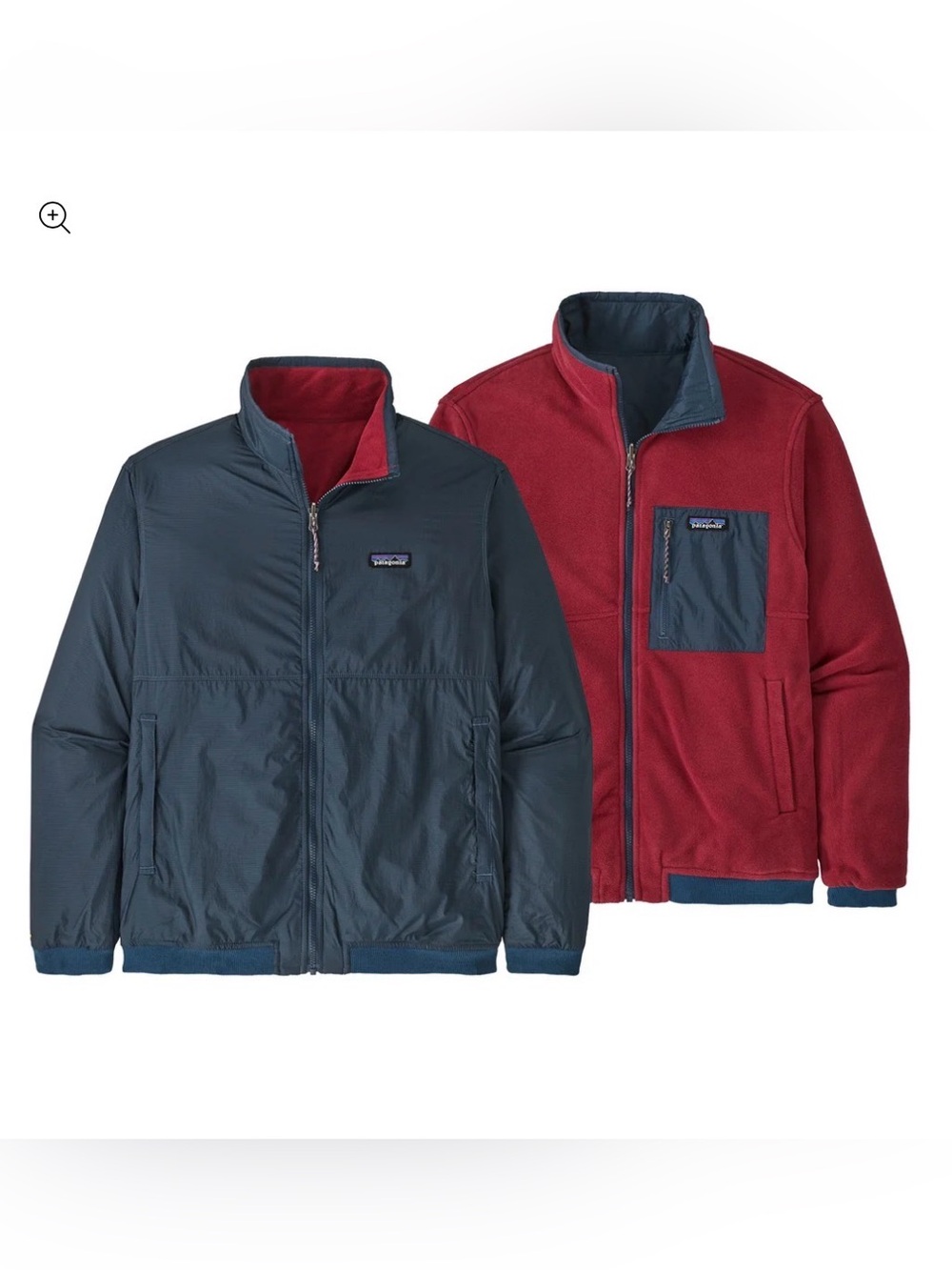 Patagonia Men's Reversible Shelled Microdini Jacket XL Navy Red Outdoors Nature